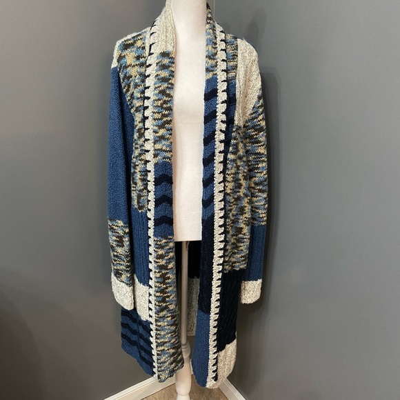 NorthStyle Sweaters - NORTH STYLE Womens Long Patch Work Chunky Open Front Cardigan XL Cabincore Cozy